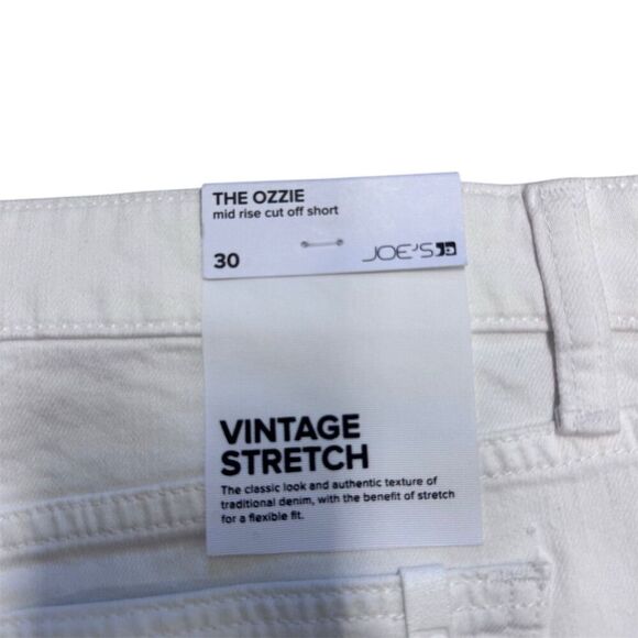 NWT Joe's Jeans the Ozzie Mid Rise Cut Off Shorts White Size 30 - Picture 3 of 5